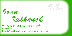 iren kulhanek business card